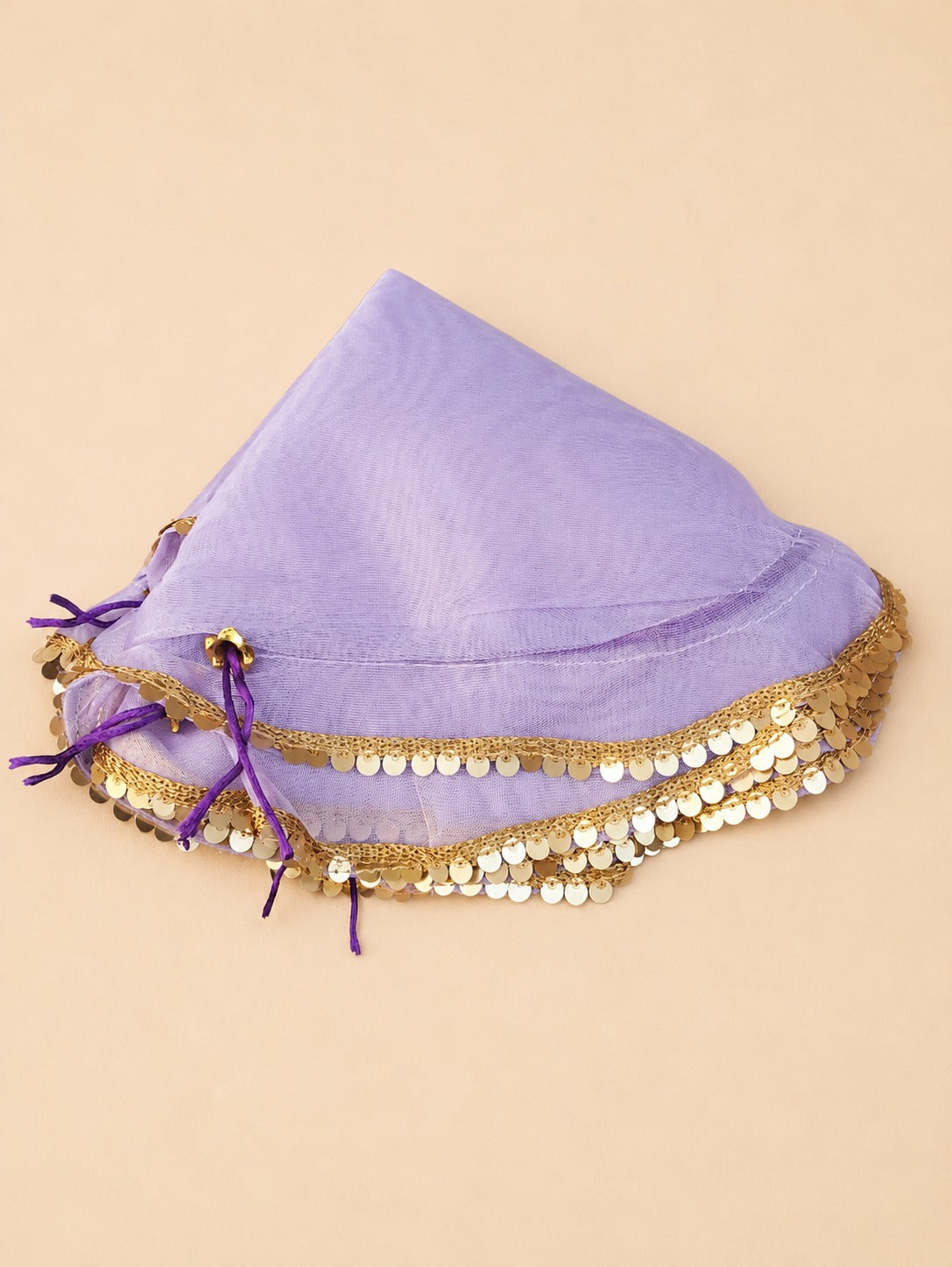 Lavender Gold Sequin Embellished Potli Bag