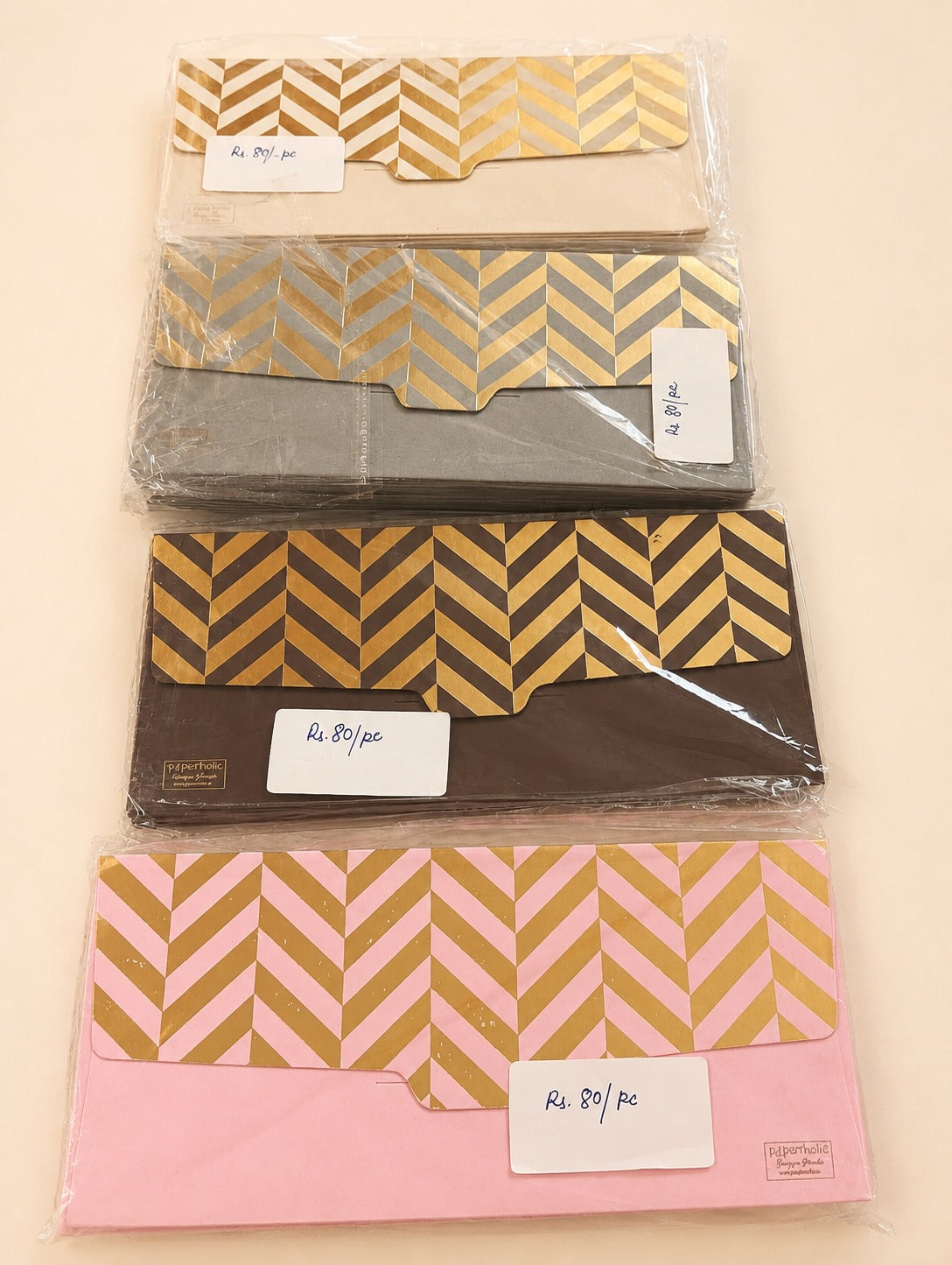 Metallic Chevron Designer Gift Envelopes