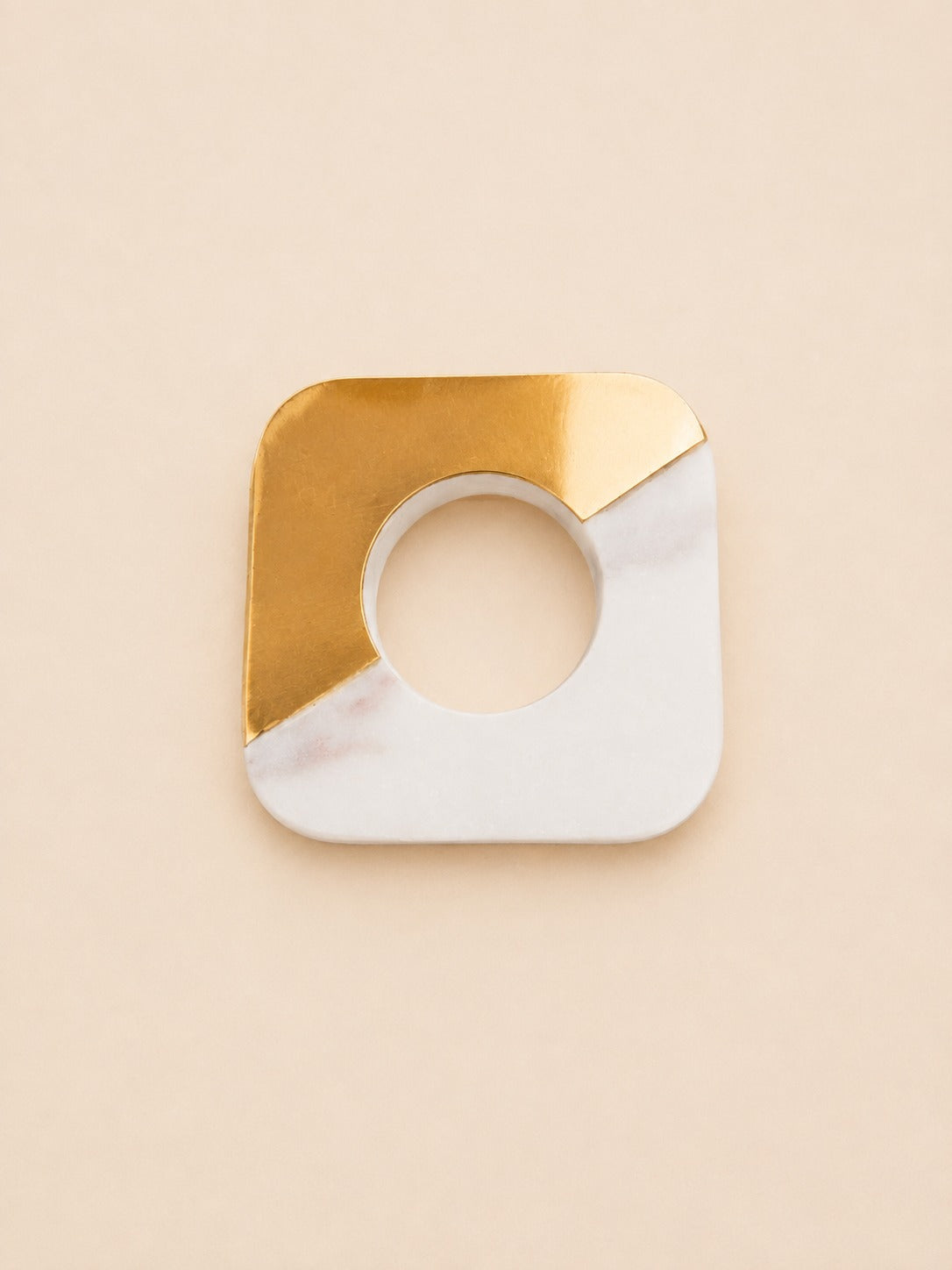 Marble & Gold Geometric Decorative Coaster