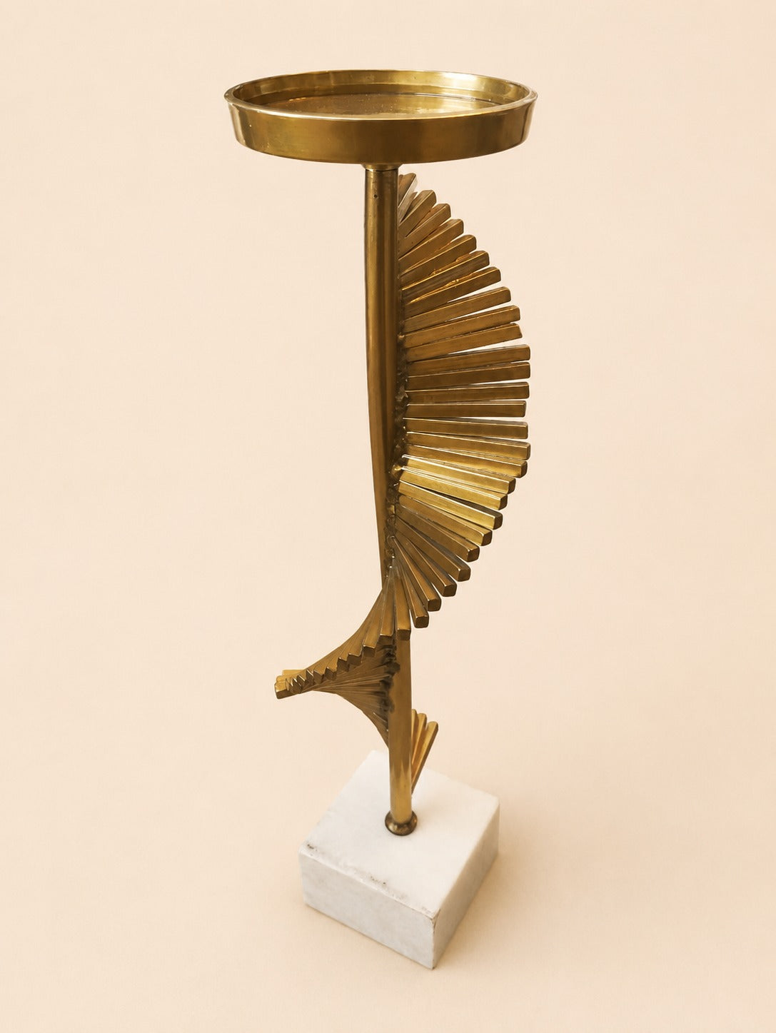 Golden Wing-Inspired Brass Candle Holder