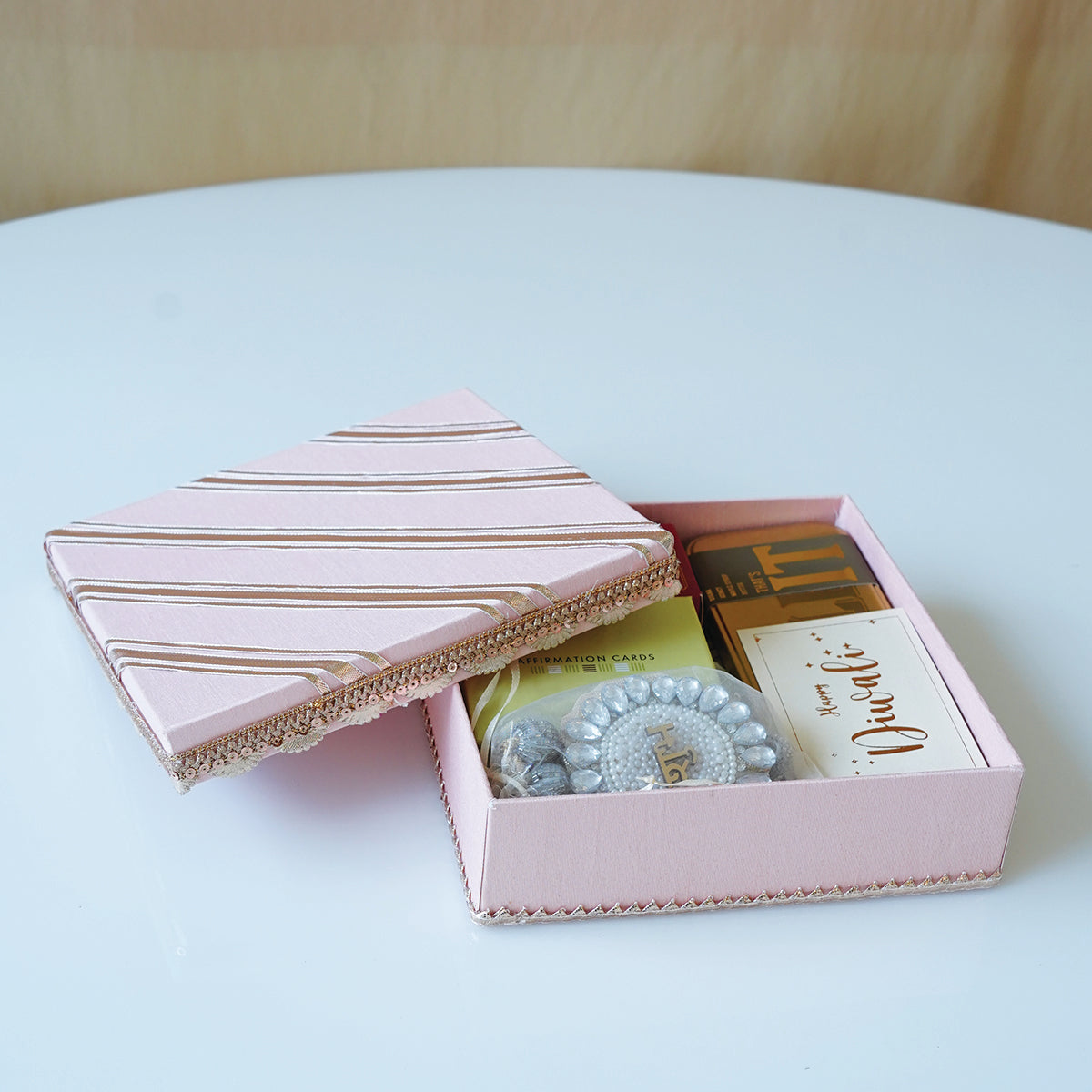 Soft Pink & Gold Gota Box