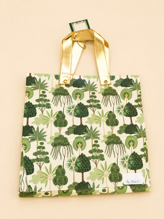 Green Botanical Printed Gift Bag