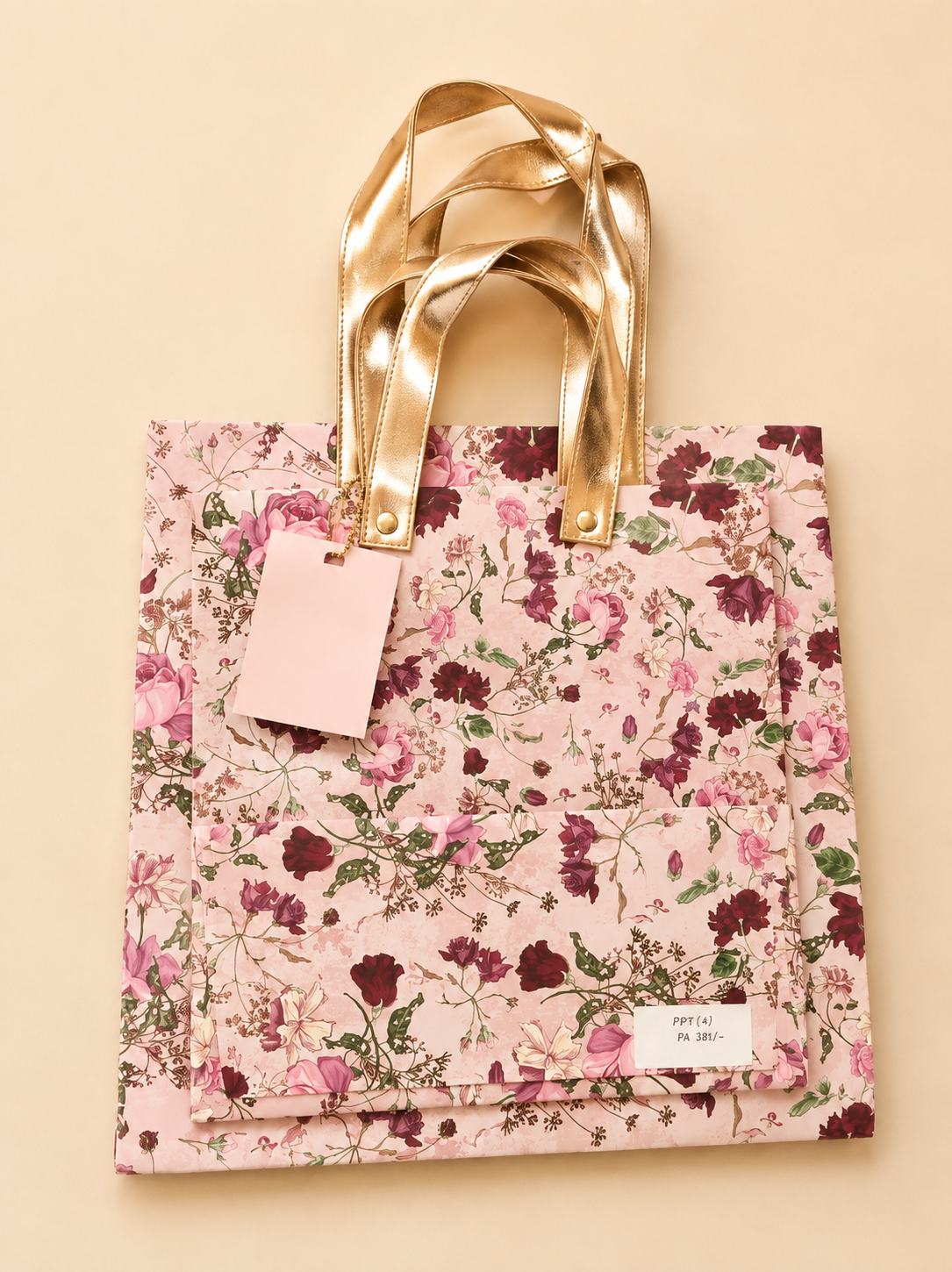 Blush Floral Designer Gift Bag