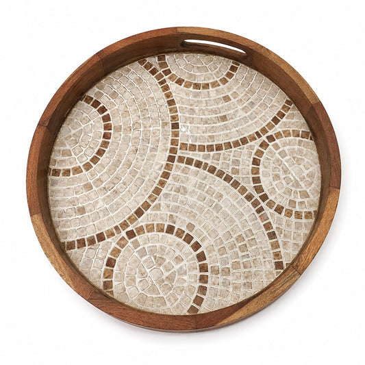 Round Mosaic Serving Tray