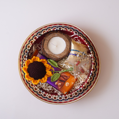 Golden Blossom Rakhi Gift Pack