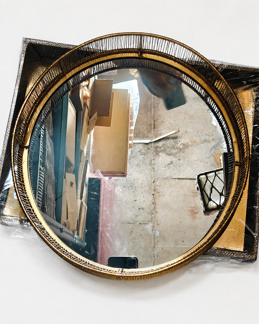 Round Mirror Serving Tray