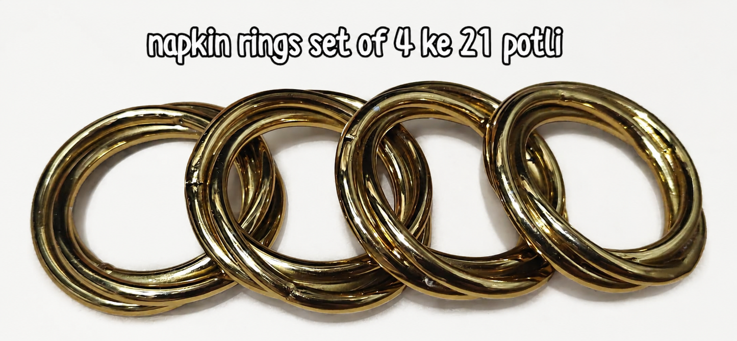 Gold Napkin Ring Set (Set of 4)