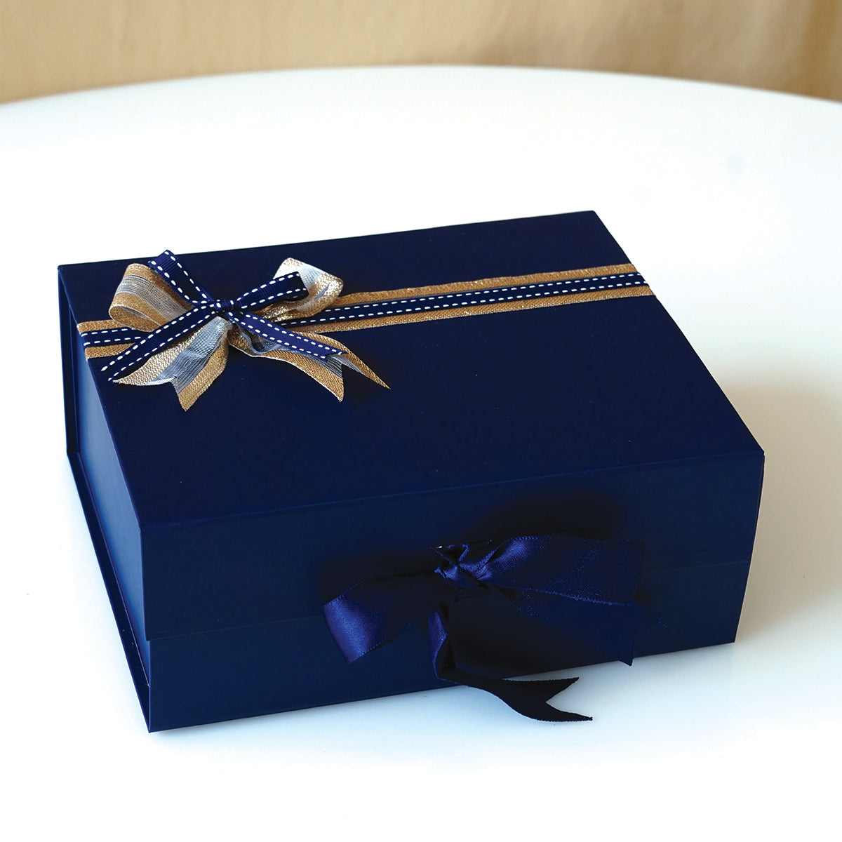 Midnight Blue & Gold Ribbon Gift Box