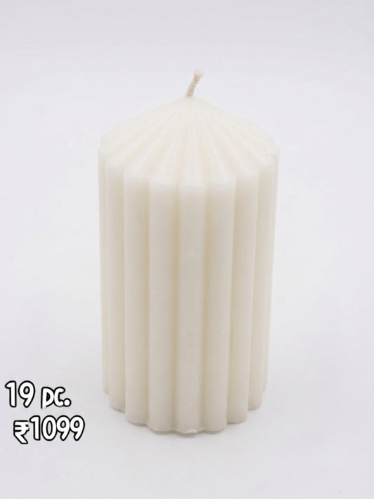 Ribbed Pillar Candle
