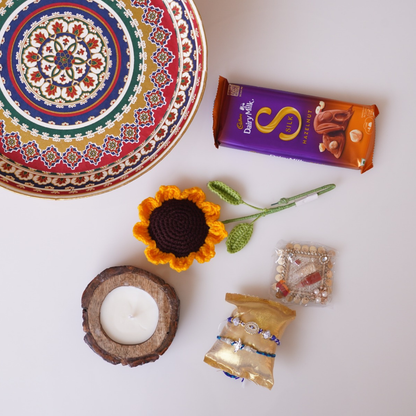 Golden Blossom Rakhi Gift Pack