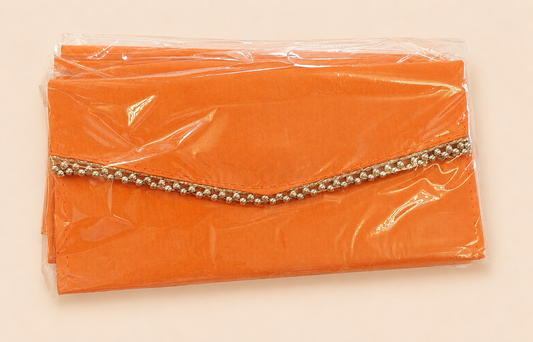 Sunset Orange Pearl Envelope Clutch
