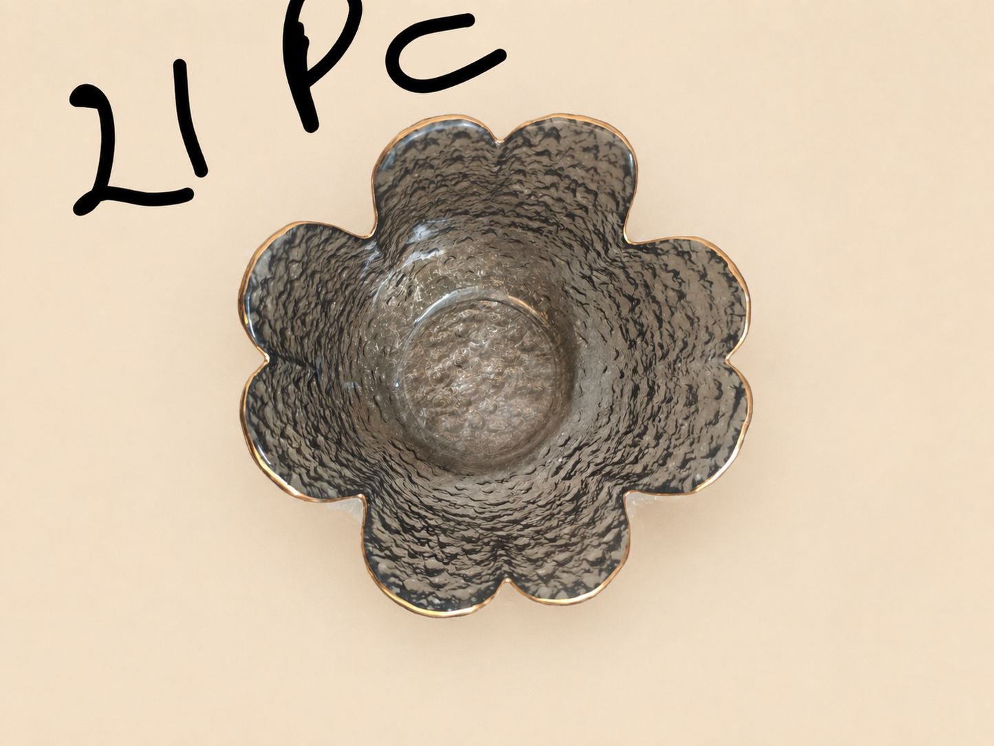 Smoked Glass Flower Bowl