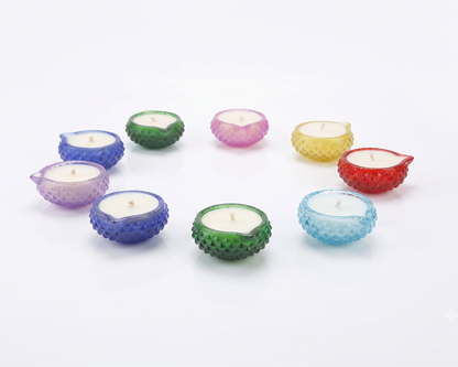 Glass Diyas in a Kappa box(2 Diyas)