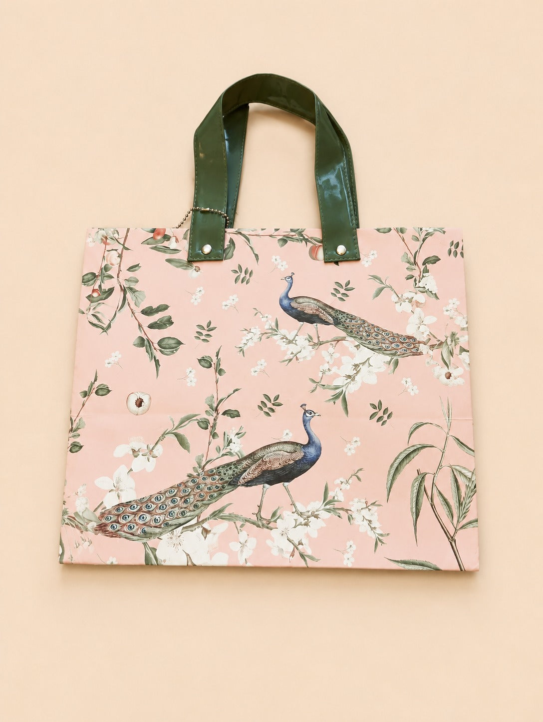 Elegant Peacock Floral Gift Bag