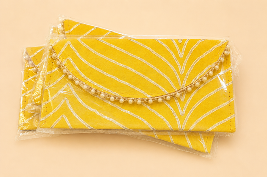 Yellow Pearl Envelope Clutch