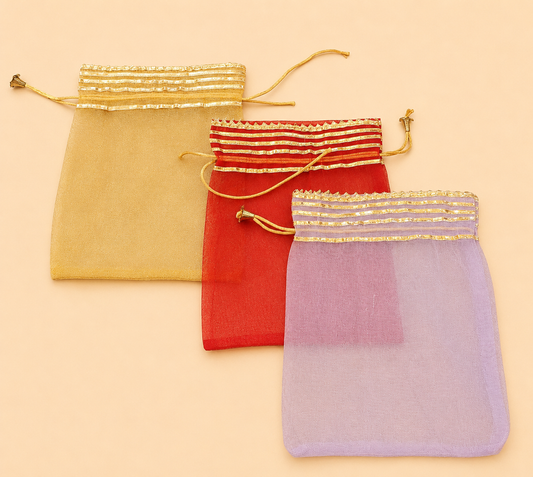 Organza Drawstring Gift Pouch Set