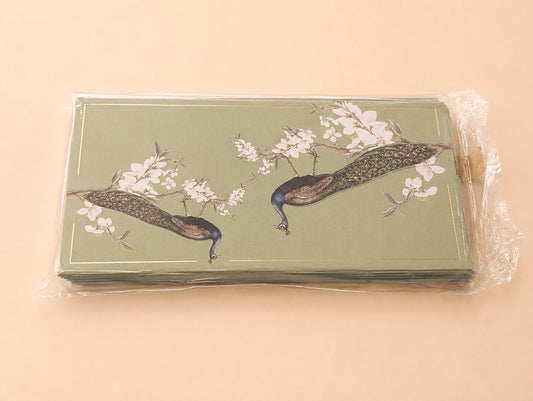 Elegant Peacock & Blossom Printed Rectangular Tray