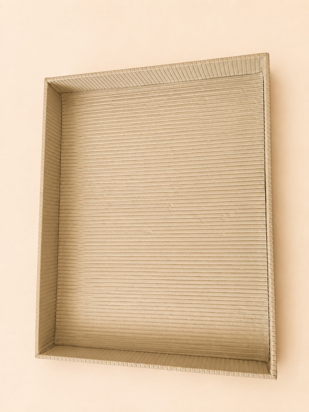 Natural Beige Textured Rectangular Tray