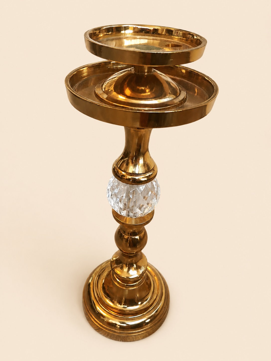 Elegant Brass Double-Tier Decorative Candle Holder