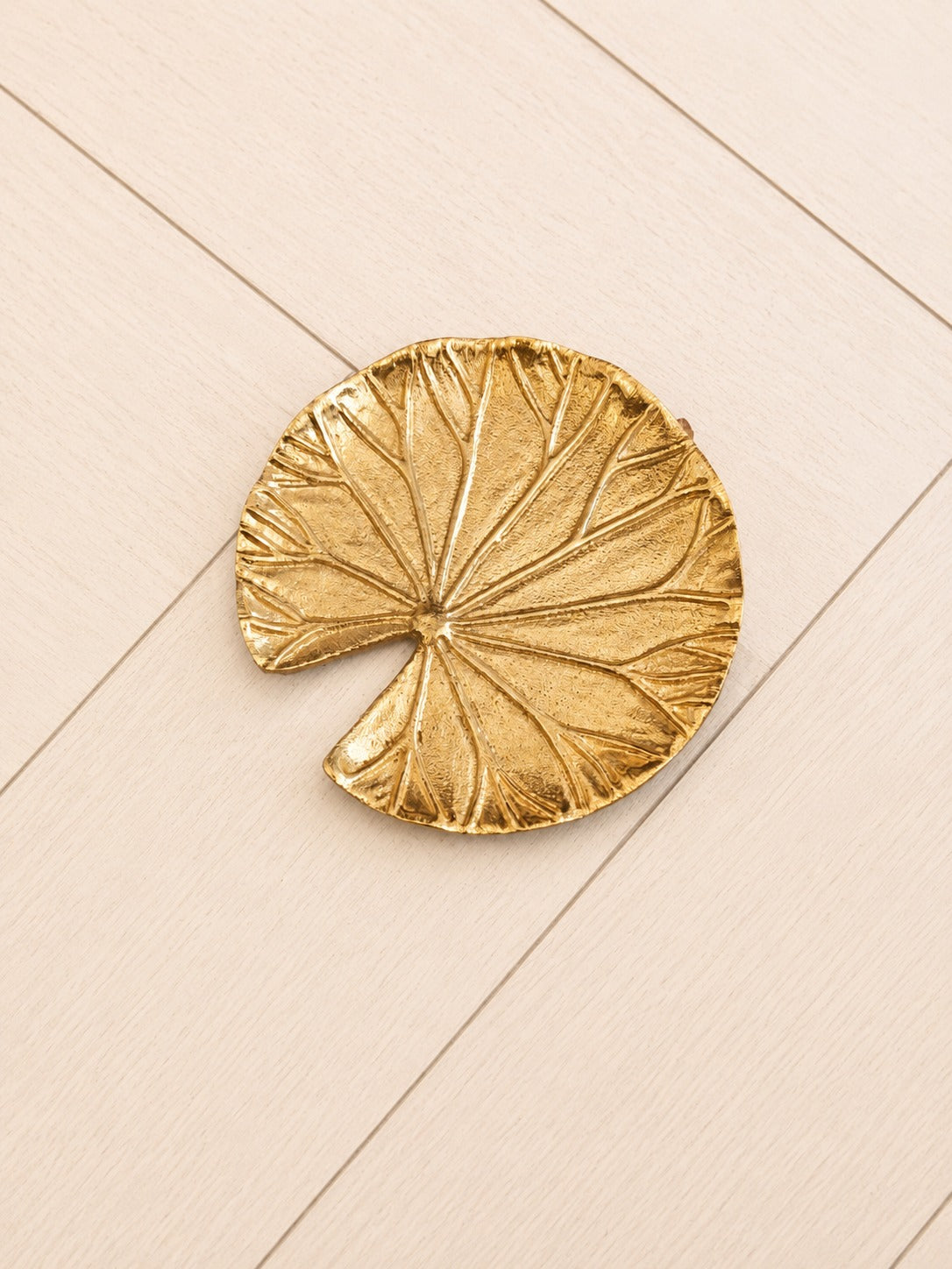 Golden Lotus Leaf Decorative Tray