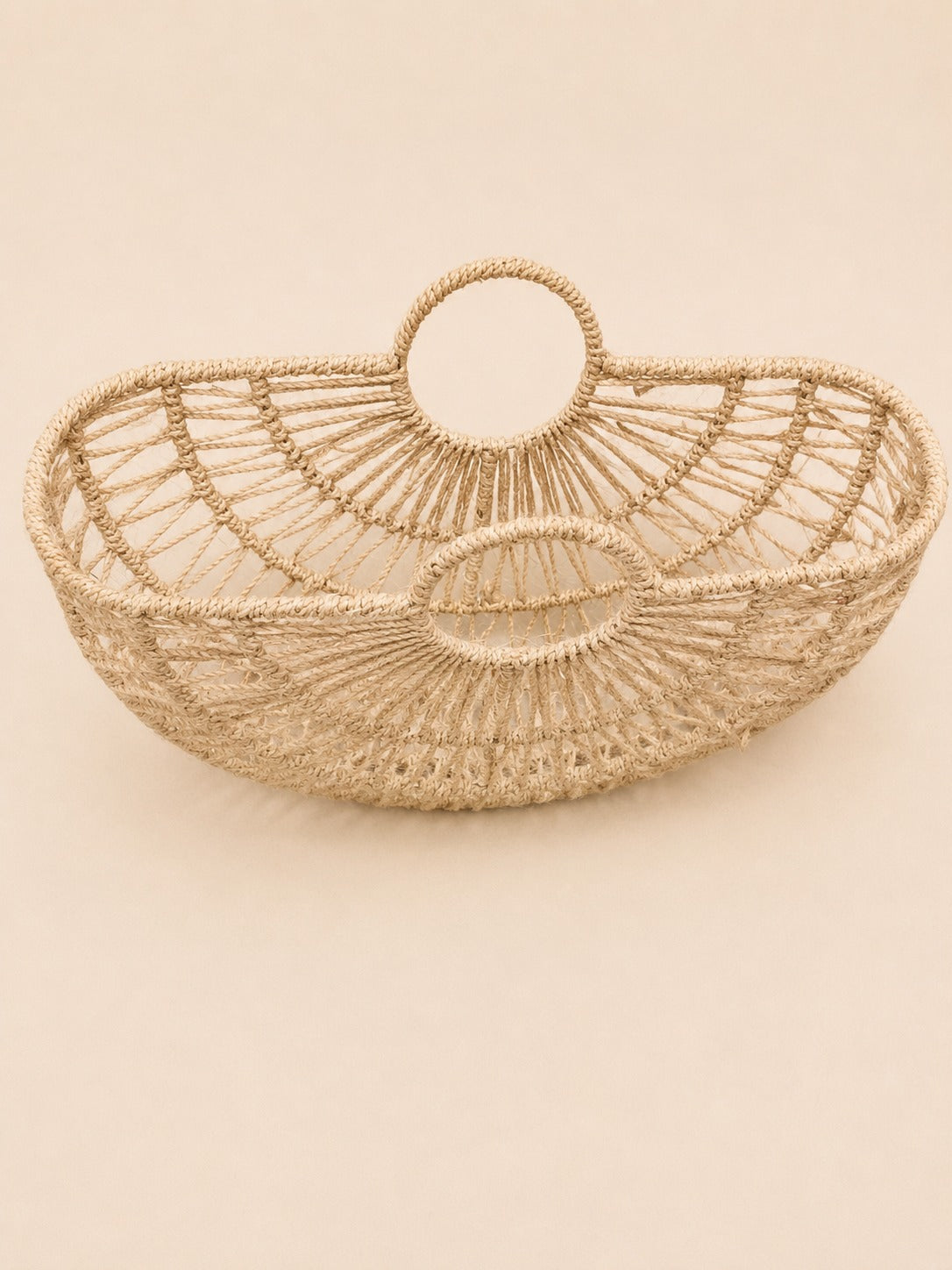 Handwoven Natural Fiber Decorative Basket