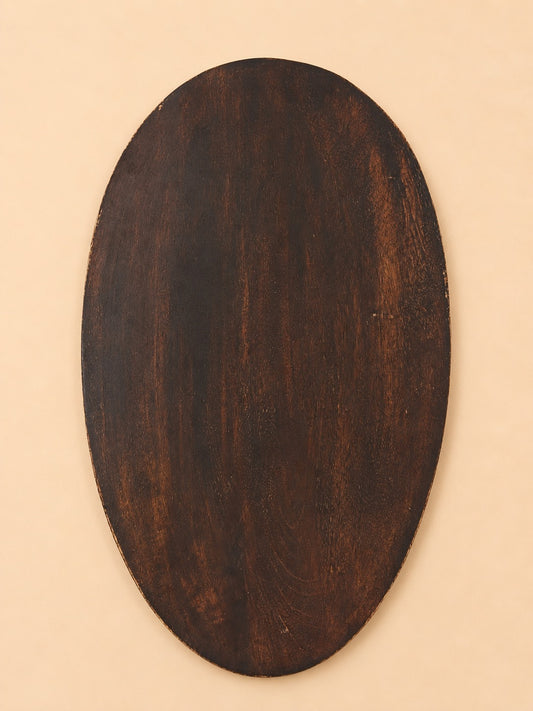Dark Wooden Oval Tray