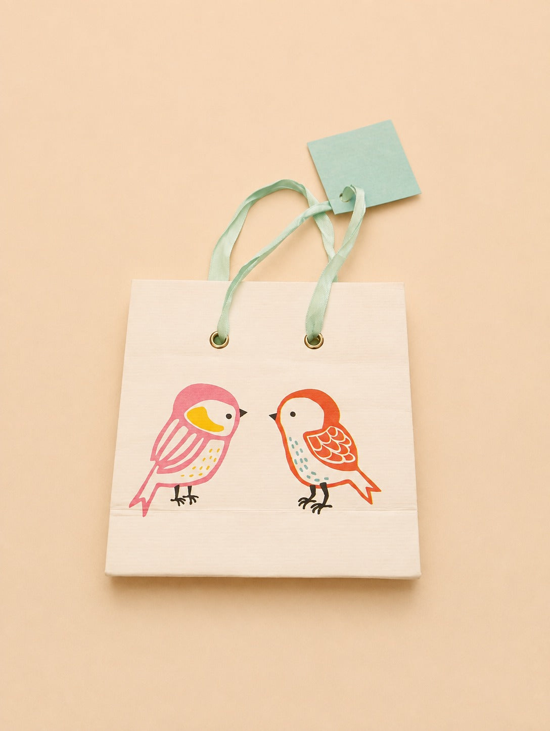 Pastel Bird Printed Gift Bag