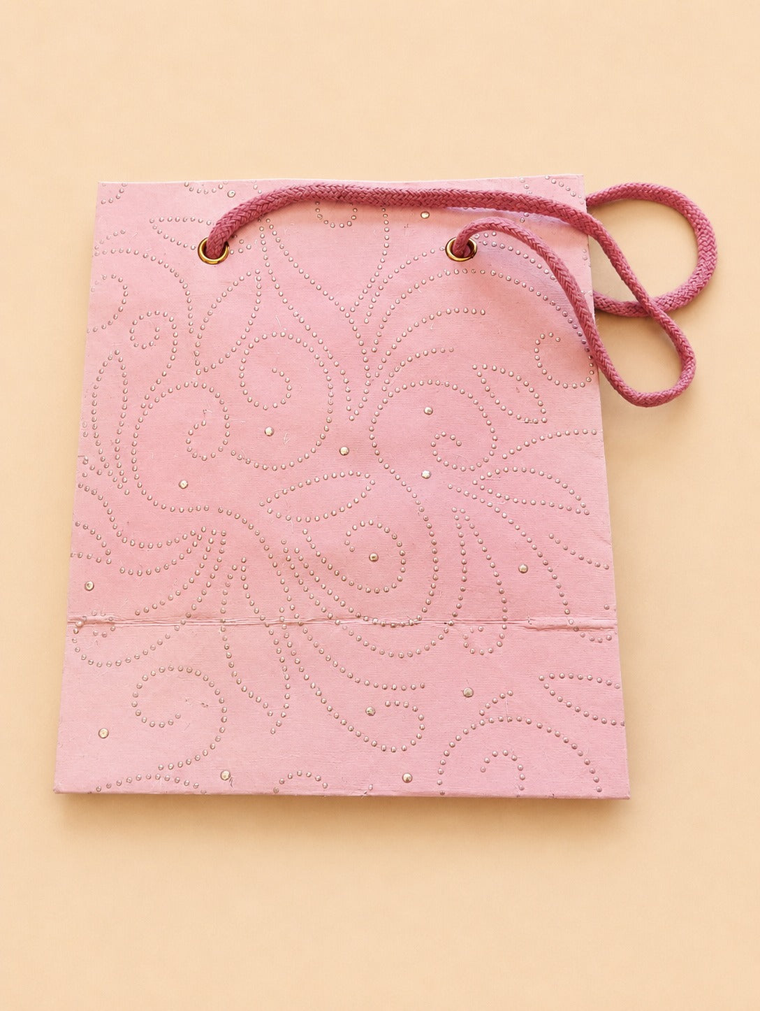 Pink Embellished Paisley Gift Bag
