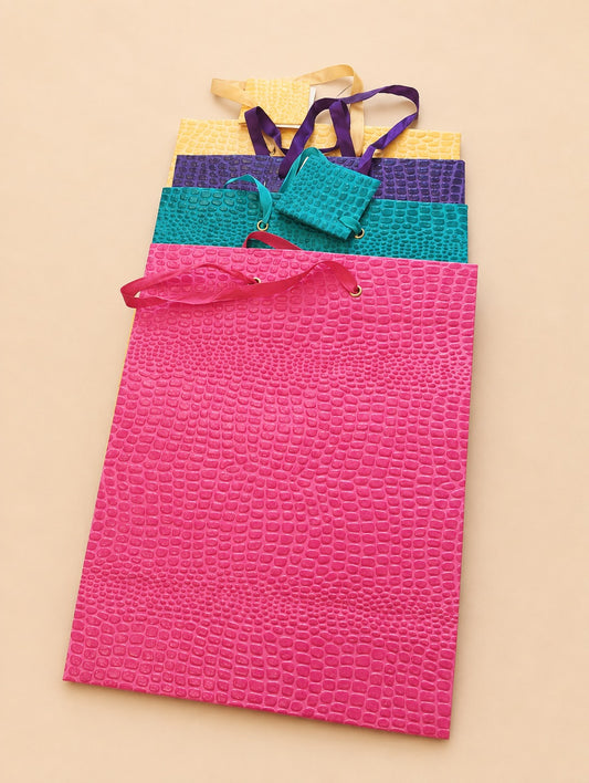 Colorful Textured Gift Bag Set