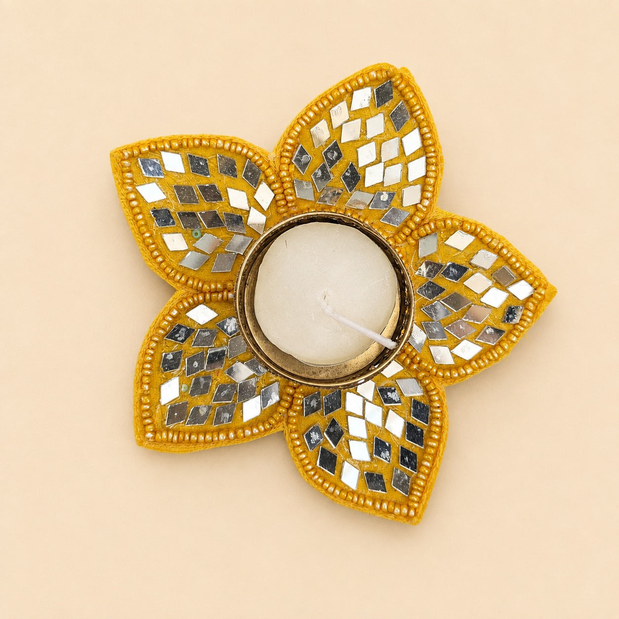 Mirror Flower Tealight Holder