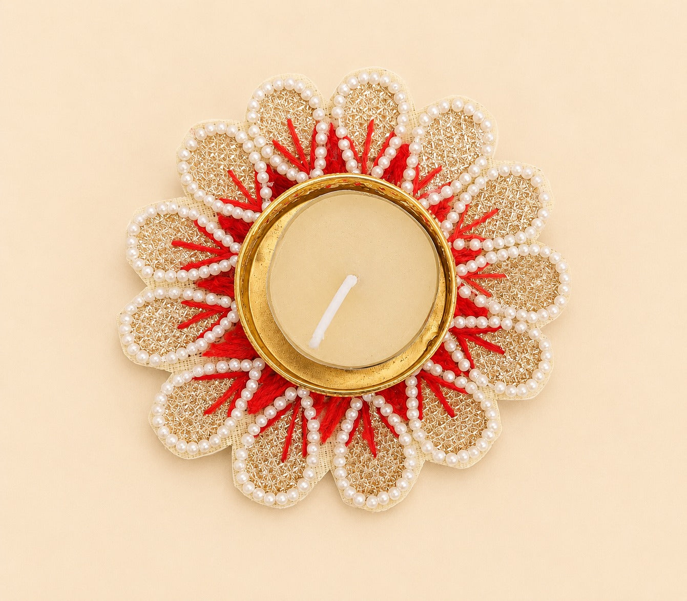 Pearl Floral Tealight Holder