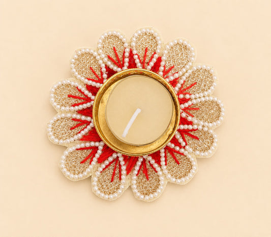Pearl Floral Tealight Holder