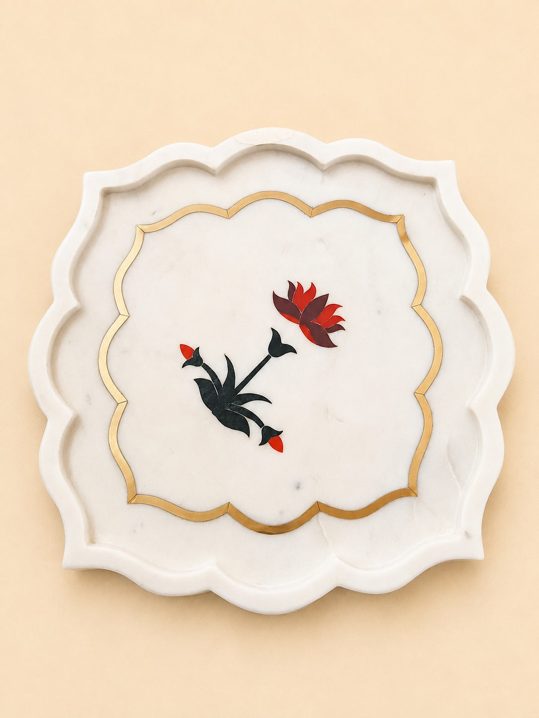 Marble Floral Serving Platter