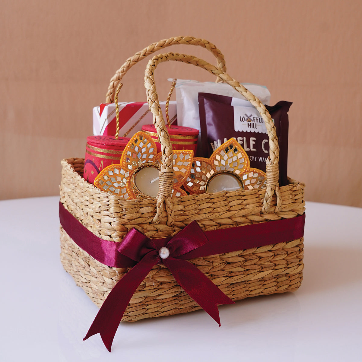 Natural Fiber Festive Gift Basket