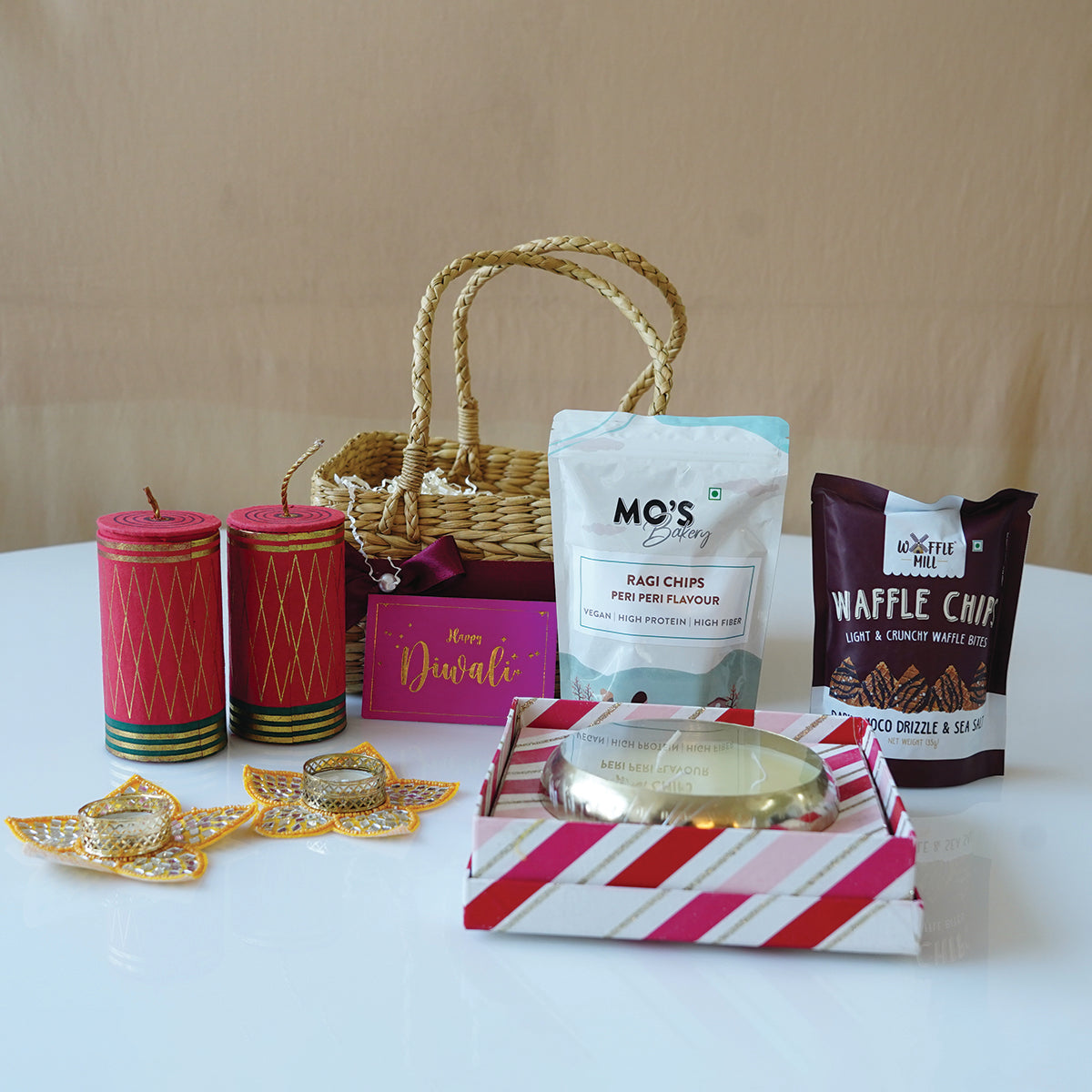 Natural Fiber Festive Gift Basket